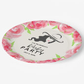 Derby Party Big Hat und Rose Pappteller (Schrägansicht)