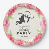 Derby Party Big Hat und Rose Pappteller (Vorderseite)
