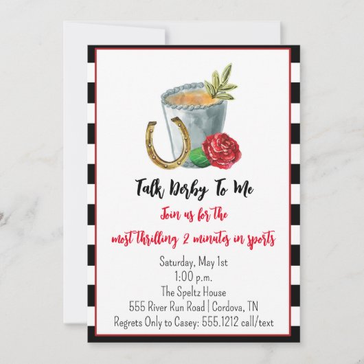 Derby Party Einladung (Vorderseite)