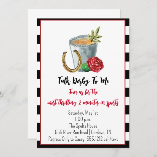 Derby Party Einladung (Vorne/Hinten)