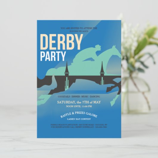 Derby-Party Einladung (Stehend Vorderseite)