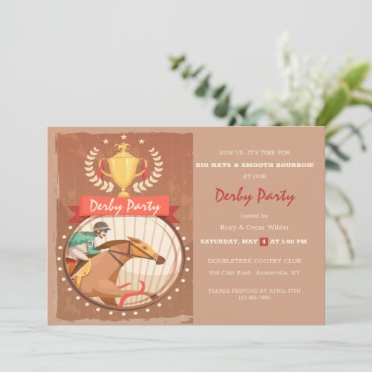 Derby Party Einladung (Stehend Vorderseite)