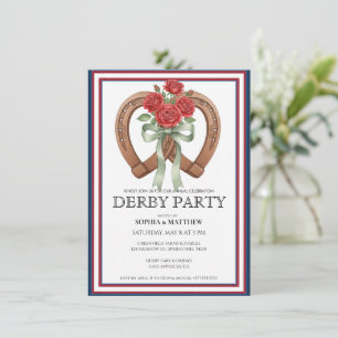 Derby-Party-Einladung Hufeisen Blumen Wandkunst Einladung
