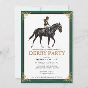 Derby-Party-Einladung Hufeisen Florale Wandkunst Einladung