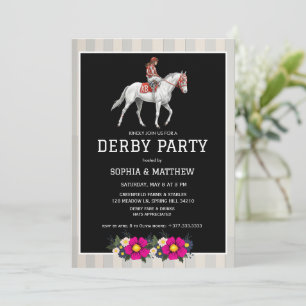 Derby-Party-Einladung Vintage-Pferderennen-Karte Einladung