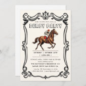 Derby Party Equestrian Einladung (Vorne/Hinten)