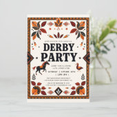 Derby Party Equestrian Einladung (Stehend Vorderseite)
