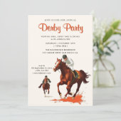 Derby Party Equestrian Einladung (Stehend Vorderseite)