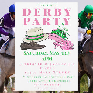 Derby Party Extravagant Hats Shoes Fashion Preppy Einladung