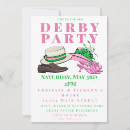 Derby Party Extravagant Hats Shoes Fashion Preppy Einladung