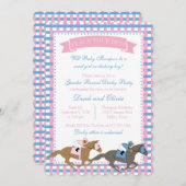 Derby Party Gender Reveal Baby Shower Einladung (Vorne/Hinten)