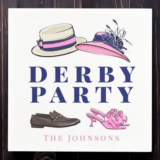 Derby Party Hat Shows Fashion Preppy Navy Serviette