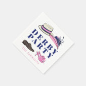 Derby Party Hat Shows Fashion Preppy Navy Serviette (Ecke)