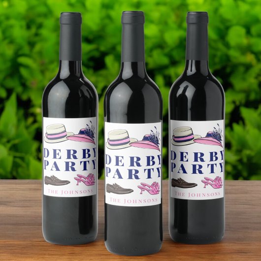 Derby Party Hat Shows Fashion Preppy Navy Weinetikett