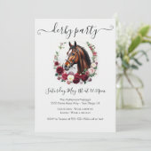  Derby Party Invitation Card with Floral Einladung (Stehend Vorderseite)