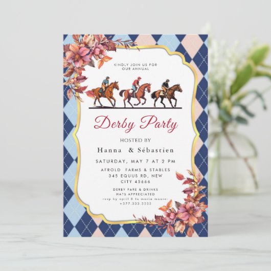 Derby Party Invitation Einladung (Stehend Vorderseite)