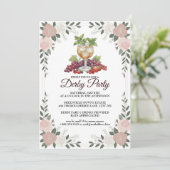 Derby Party Invitation Floral Mint Julep Design Einladung (Stehend Vorderseite)