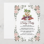 Derby Party Invitation Floral Mint Julep Design Einladung (Vorne/Hinten)