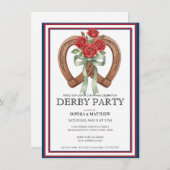Derby Party Invitation Horseshoe Floral Wall Art Einladung (Vorne/Hinten)