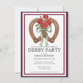 Derby Party Invitation Horseshoe Floral Wall Art Einladung (Vorderseite)