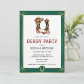 Derby Party Invitation Vintage Equestrian Style Einladung (Stehend Vorderseite)