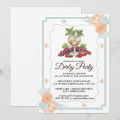 Derby Party Invitation with Horse & Floral Art Einladung (Vorne/Hinten)