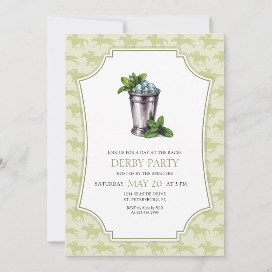 Derby-Party Mint Julep Einladung (Vorderseite)