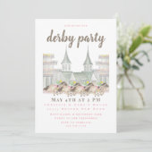Derby Party mit Jockeys und Iconic Twin Spires Einladung (Stehend Vorderseite)