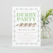 Derby Party Pferde Racing Wasserfarbe Einladung (Stehend Vorderseite)