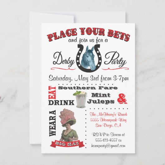 derby Party Poster Einladung (Vorderseite)