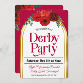 Derby Party Race Rote Rosen Arch Einladung (Vorne/Hinten)
