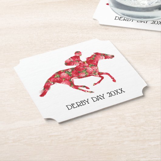 Derby Party Racehorse und Rose Untersetzer (angewinkelt)