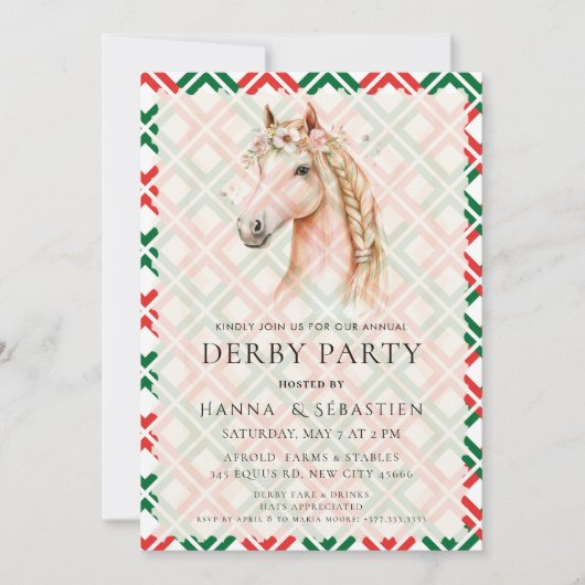 Derby-Party-Reitsport Einladung (Vorderseite)
