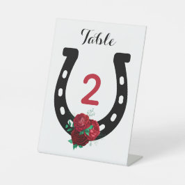 Derby Party Rote Rose Horseshoe Pedestal Sockelschild