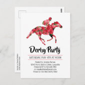 Derby Party Rote Rosen Einladung Postkarte (Vorne/Hinten)