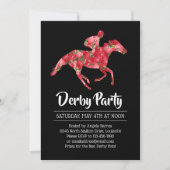 Derby Party Rote Rosen Racehorse 2 Einladung (Vorderseite)