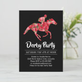Derby Party Rote Rosen Racehorse 2 Einladung (Stehend Vorderseite)