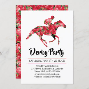 Derby Party Rote Rosen Racehorse Einladung