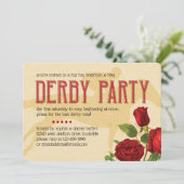 Derby Party Rote Rosen und Racehorse Einladung (Stehend Vorderseite)