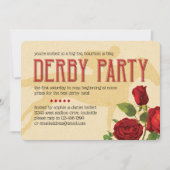 Derby Party Rote Rosen und Racehorse Einladung (Vorderseite)