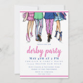 Derby Party Stilvolle Paare Preppy Racing Einladung (Vorderseite)
