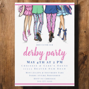 Derby Party Stilvolle Paare Preppy Racing Einladung