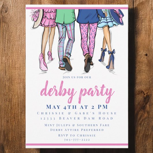 Derby Party Stilvolle Paare Preppy Racing Einladung
