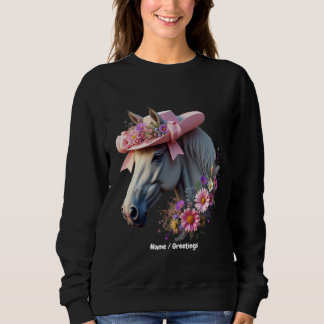 Derby-Pferd der Frauen rosa Sonnenhut Stilvolles P Sweatshirt