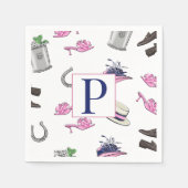 Derby Pferderennen auf Horseshoe Julep Monogram Serviette (Vorderseite)