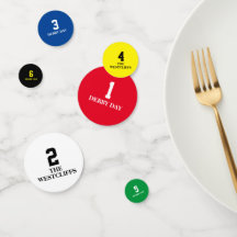 Derby Pferderennen Nummern 1 - 6 farbige Custom