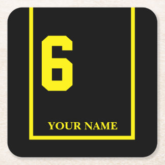 Derby Race Black 6 Personalisiert Rechteckiger Pappuntersetzer