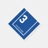 Derby Race Blue 3 Personalisiert Paper Napkin Serviette (Ecke)