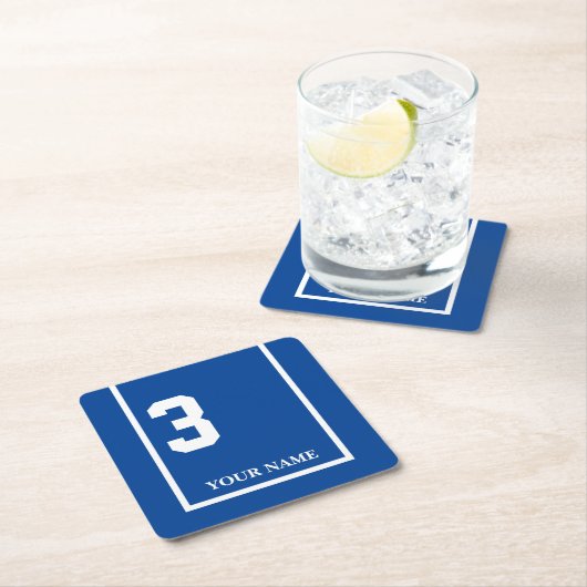 Derby Race Blue 3 Personalisiert Rechteckiger Pappuntersetzer (Vor Ort)