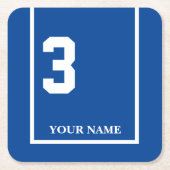 Derby Race Blue 3 Personalisiert Rechteckiger Pappuntersetzer (Vorderseite)